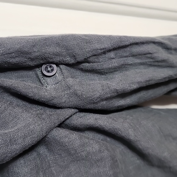 Cloth ans Stone Gray Linen Tie Front Top, S - Picture 8 of 8